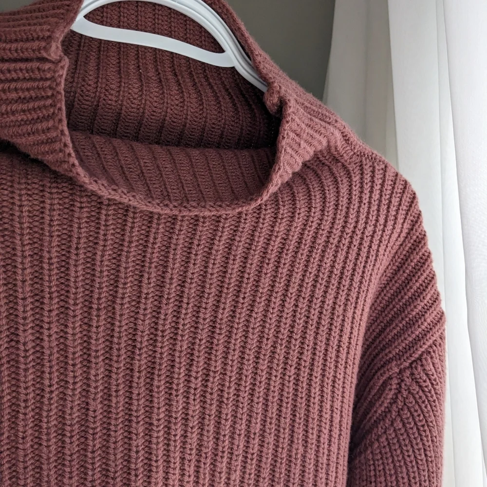 Aritzia Wilfred Montpelier Merino Wool Turtleneck Sweater mauve XS - Picture 6 of 8